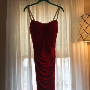 Red party dress